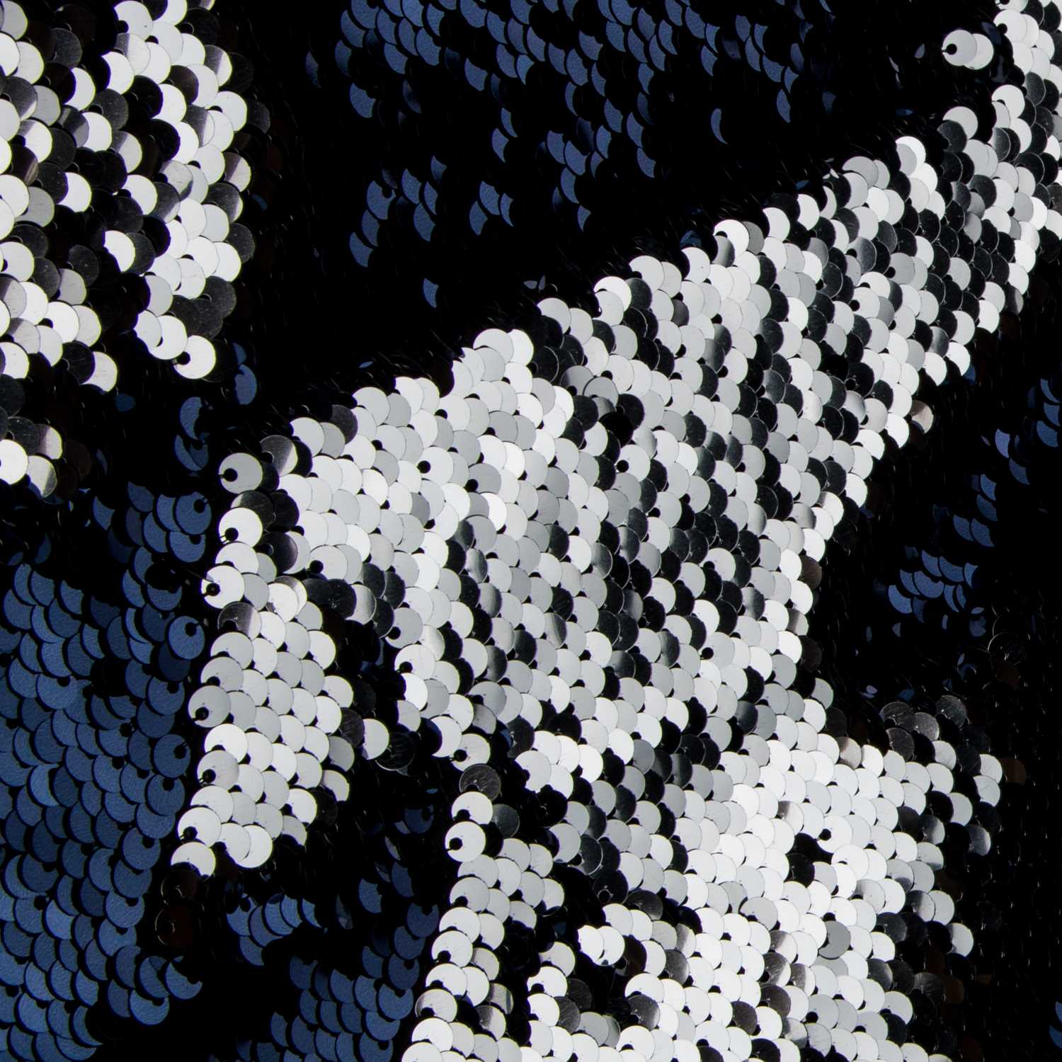Paillettenstoff Zwei Seiten Navy-Silber - Ribes y Casals