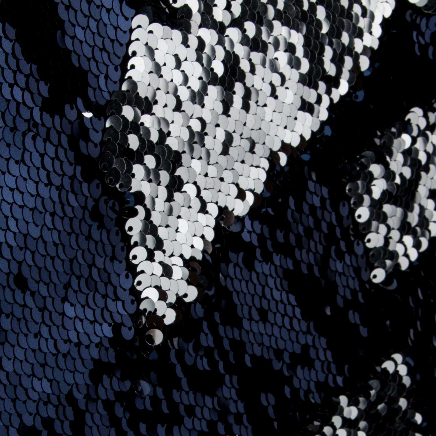 Paillettenstoff Zwei Seiten Navy-Silber - Ribes y Casals