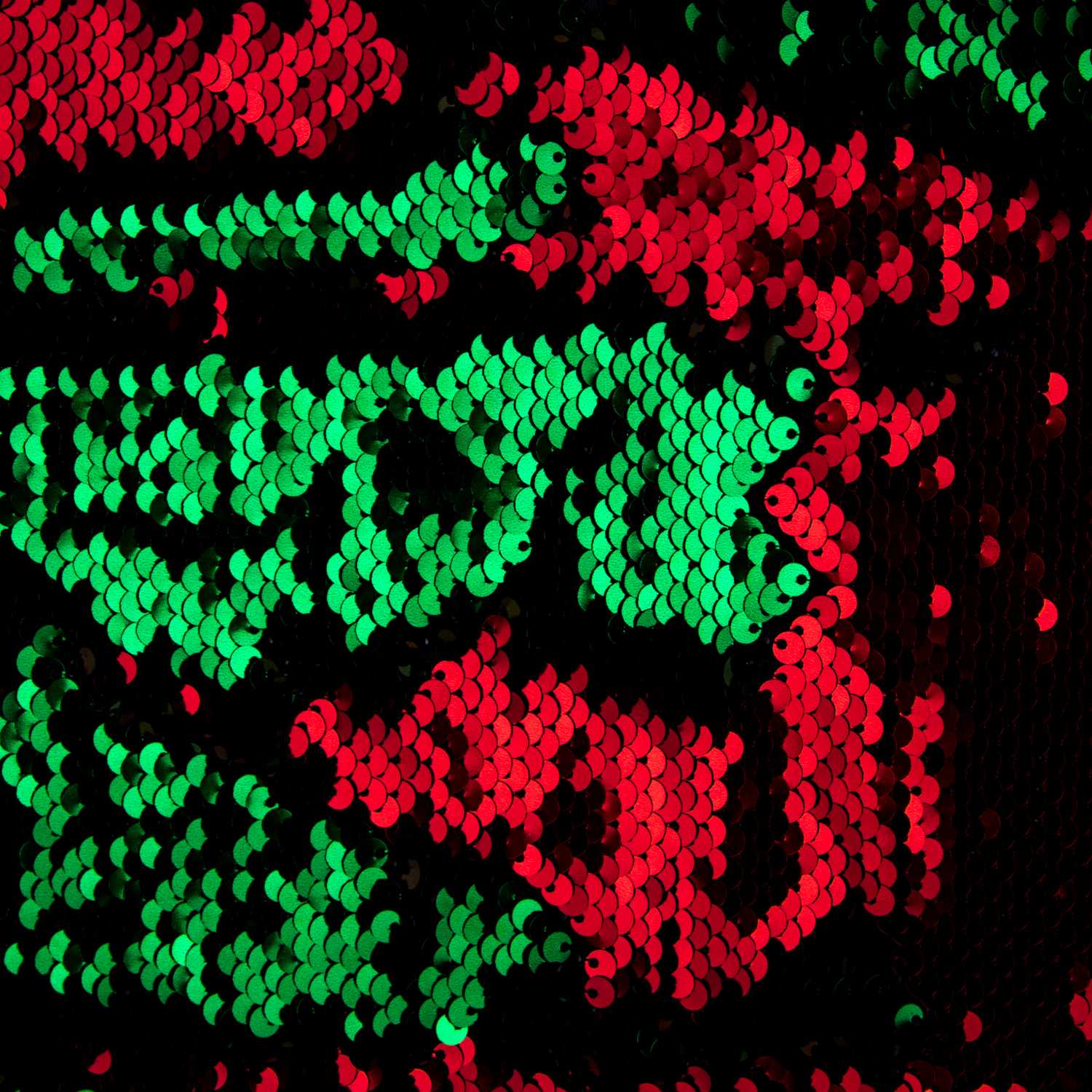 Paillettenstoff zweiseitig grün-rot - Ribes y Casals