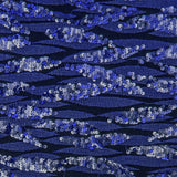 Marineblaues Blätter-Pailletten-Tuch - Ribes y Casals