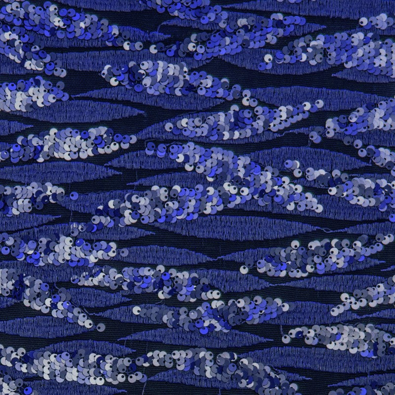 Marineblaues Blätter-Pailletten-Tuch - Ribes y Casals