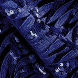 Marineblaues Blätter-Pailletten-Tuch - Ribes y Casals