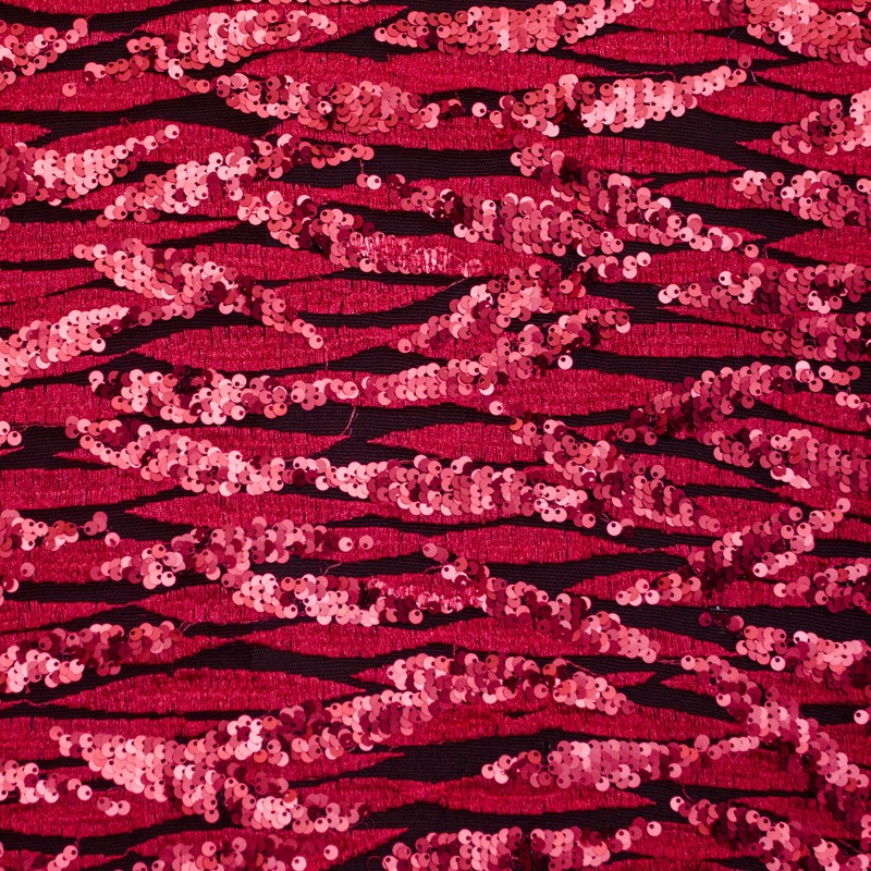 Rote Blätter Pailletten-Stoff - Ribes y Casals