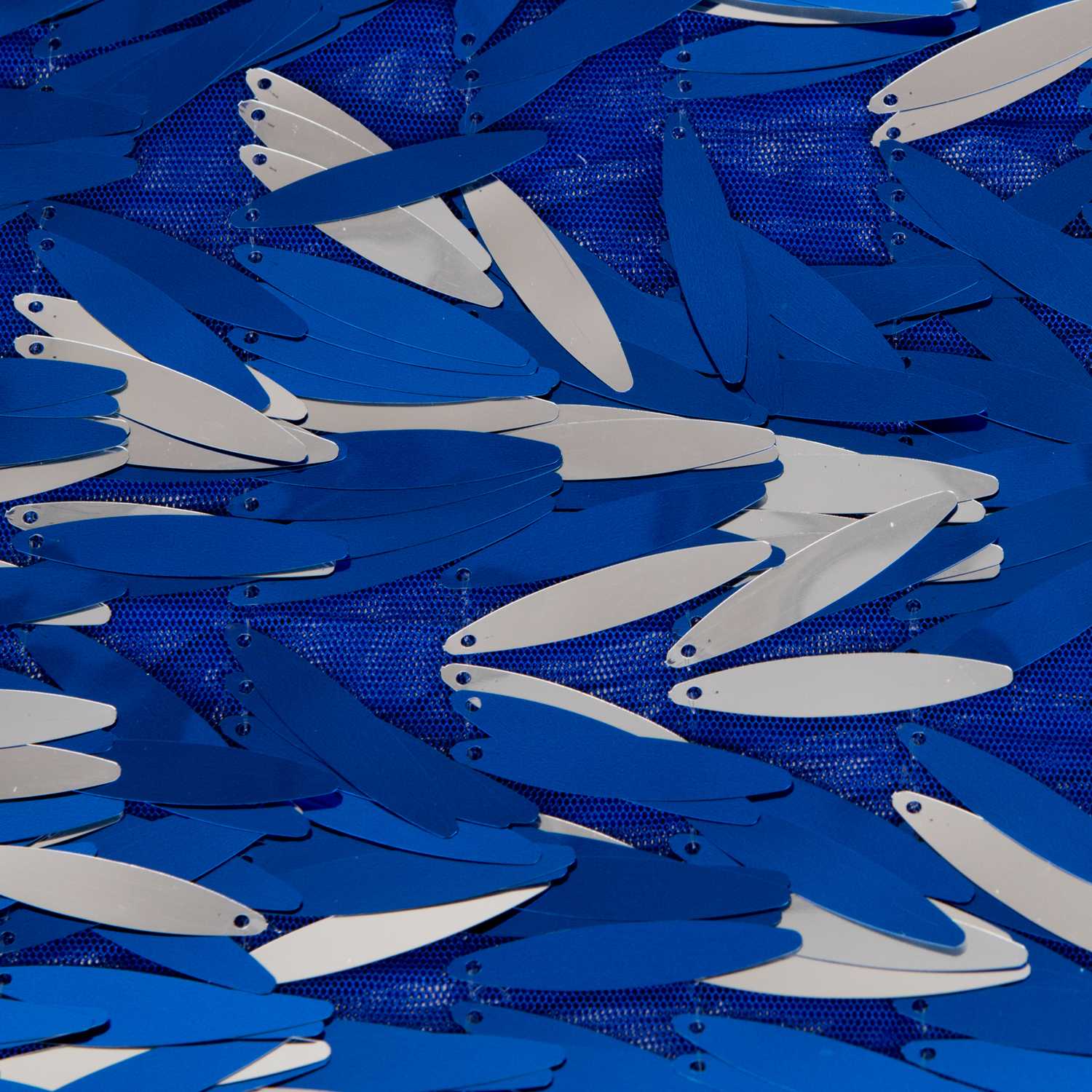 Feder-Pailletten-Stoff Feather Blue - Ribes y Casals