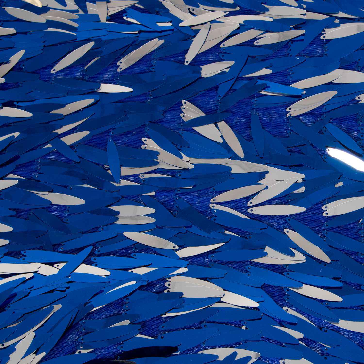 Feder-Pailletten-Stoff Feather Blue - Ribes y Casals