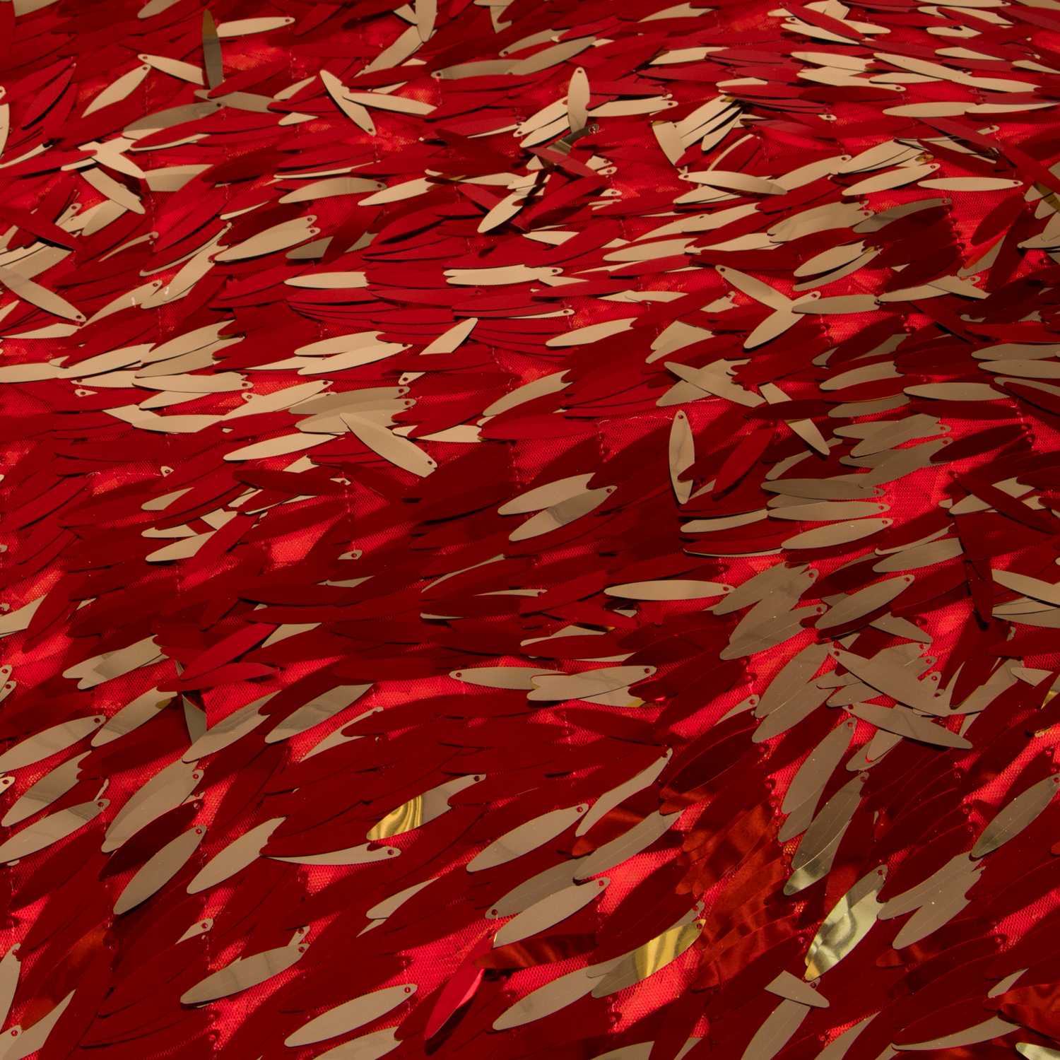 Rote Feder Pailletten Stoff - Ribes y Casals