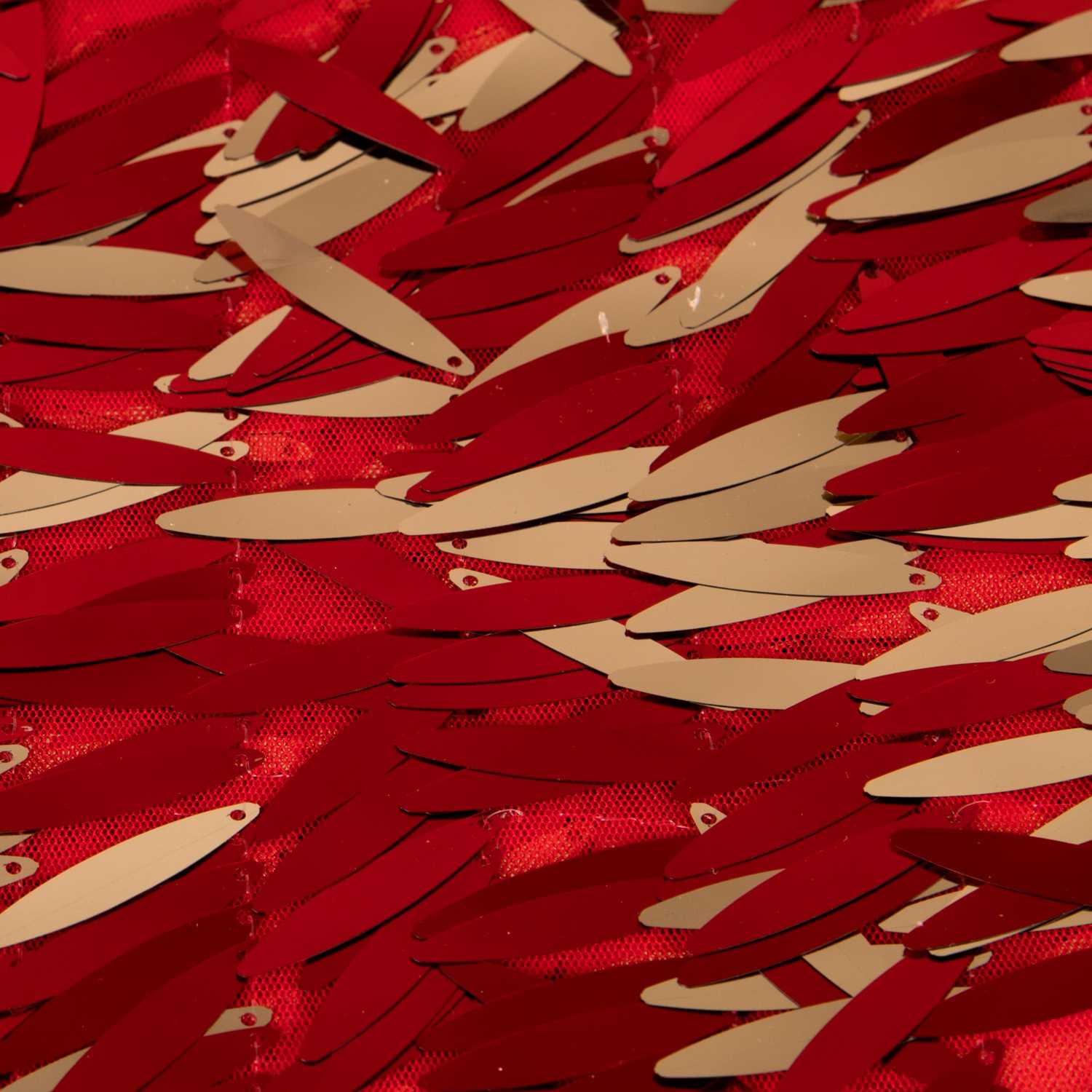 Rote Feder Pailletten Stoff - Ribes y Casals