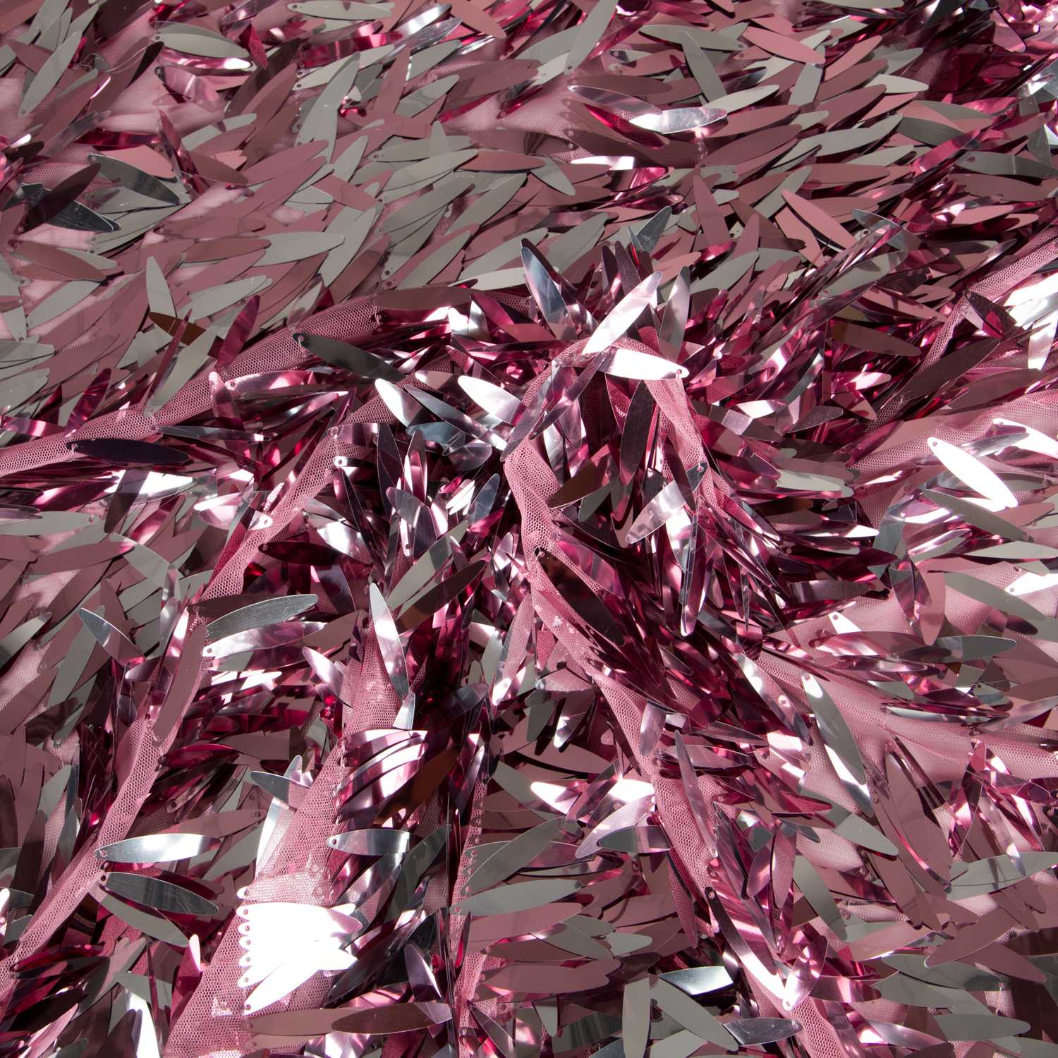 Stoff Pailletten Feder Rosa - Ribes y Casals