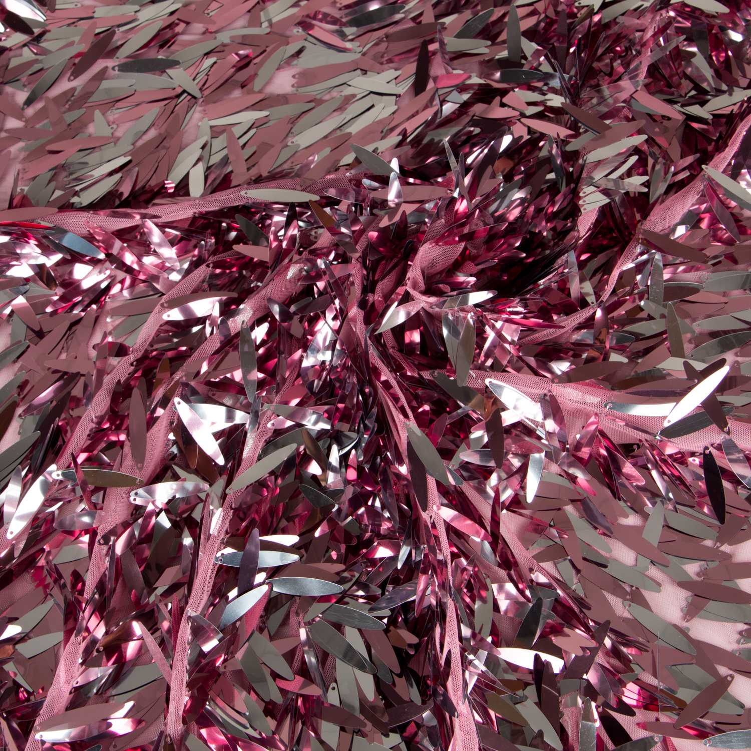 Stoff Pailletten Feder Rosa - Ribes y Casals
