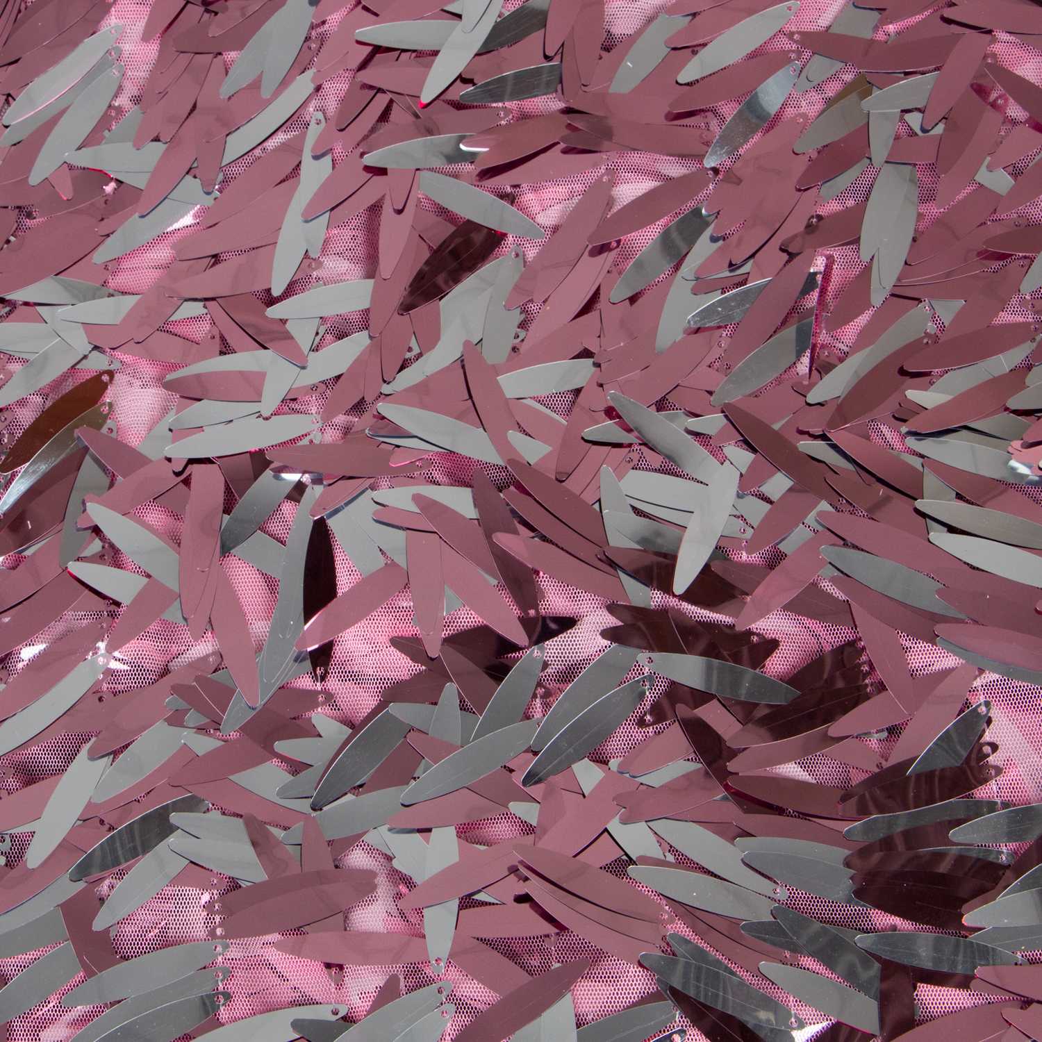 Stoff Pailletten Feder Rosa - Ribes y Casals
