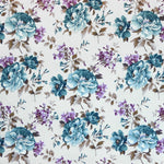 Cretona Türkis Lila Bedruckter Canvas-Stoff - Ribes y Casals