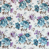 Cretona Türkis Lila Bedruckter Canvas-Stoff - Ribes y Casals