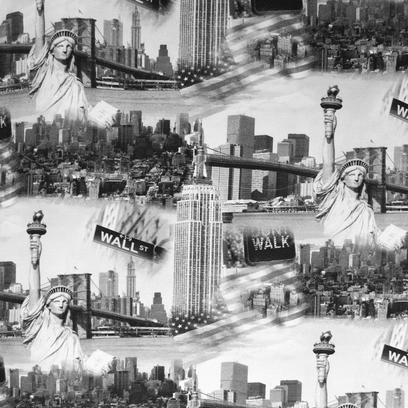 Wall Street Bedruckter Canvas-Stoff - Ribes y Casals