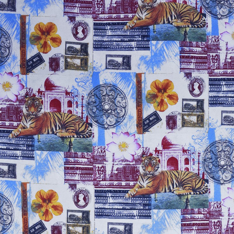 Indian Tigre Bedrucktes Segeltuch Roh - Ribes y Casals