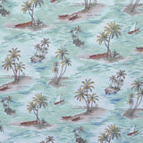 Bedruckter Canvas-Stoff Desert Island Aquamarin - Ribes y Casals