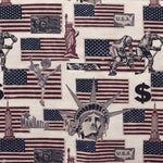 Bedruckter Canvas-Stoff Manhattan USA Natur - Ribes y Casals