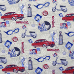 Bedruckter Canvas-Stoff Route 66 Raw - Ribes y Casals