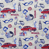 Bedruckter Canvas-Stoff Route 66 Raw - Ribes y Casals