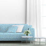 Himmelblauer Jacquard-Leinwand-Stoff - Ribes y Casals
