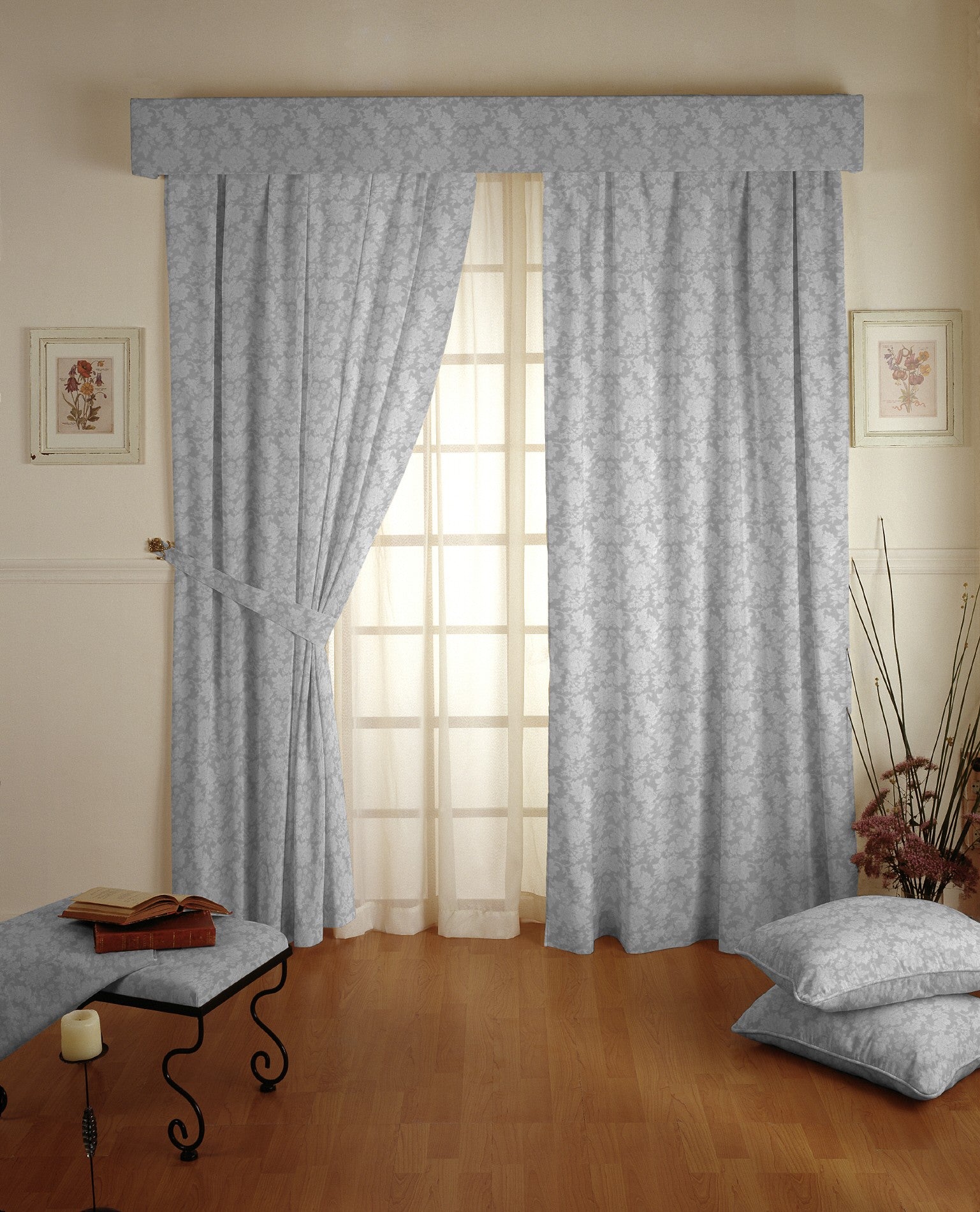 Perlgrauer Jacquard-Leinwand-Stoff - Ribes y Casals