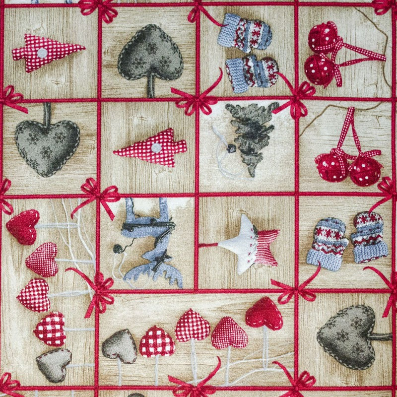 Leinwand Weihnachten Mosaik Holz Mosaik Stoff - Ribes y Casals