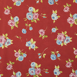 Loneta Panama Cretona Vintage Rot Canvas-Stoff - Ribes y Casals