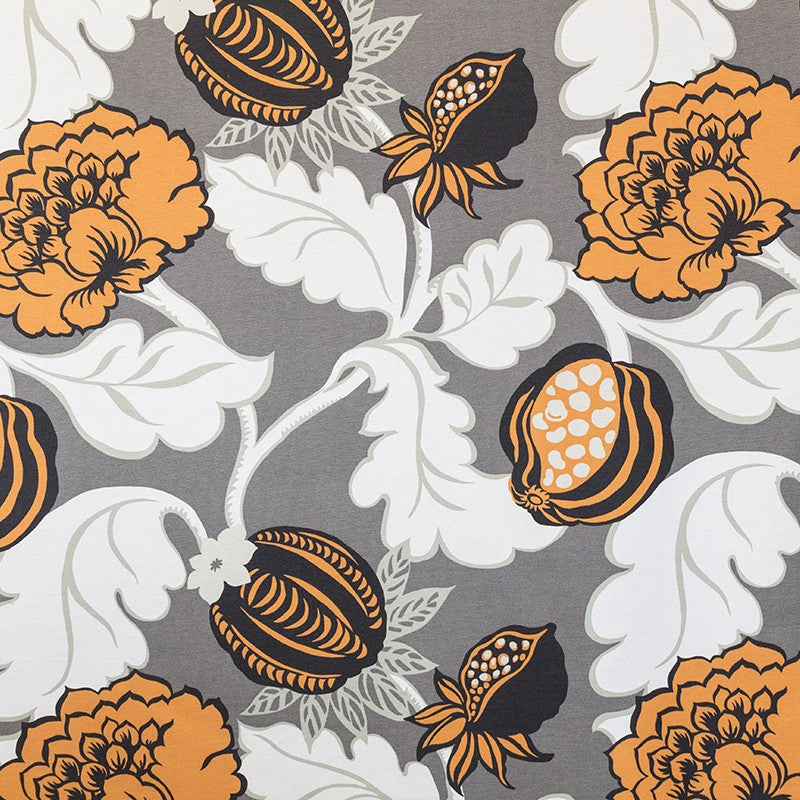 Loneta Panama Canvas-Stoff Orange Blume - Ribes y Casals