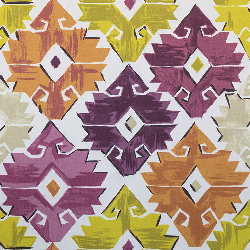 Geometrischer Panama-Leinwand-Stoff Bourdeaux - Ribes y Casals