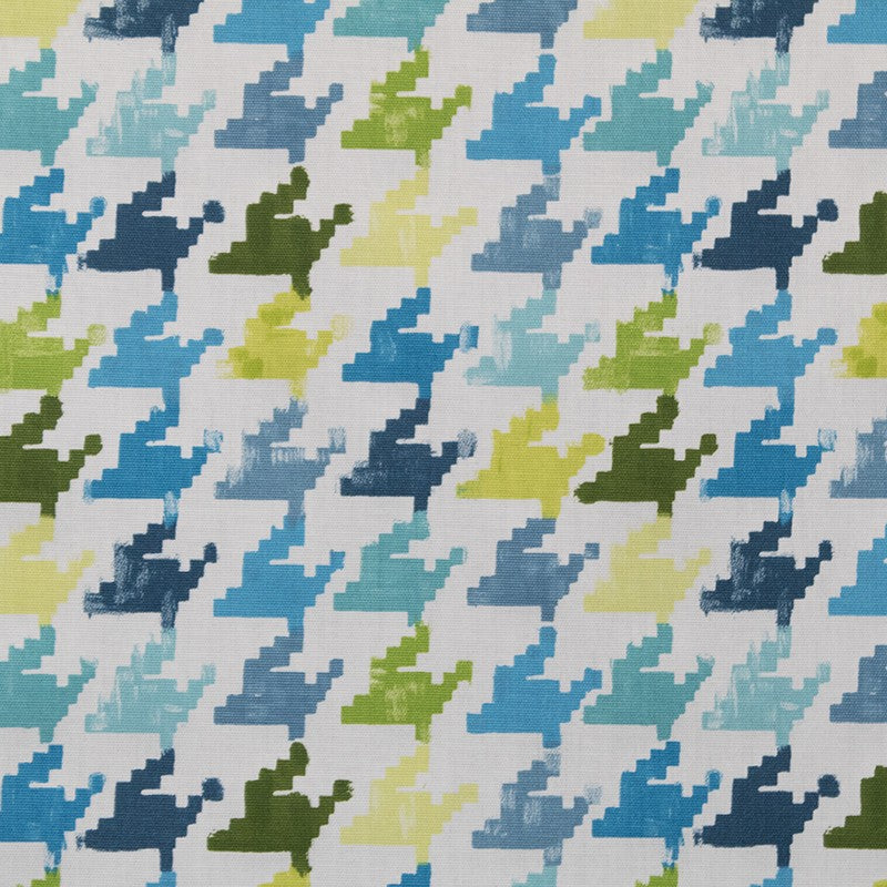 Loneta Panama Pixel Türkis Canvas-Stoff - Ribes y Casals