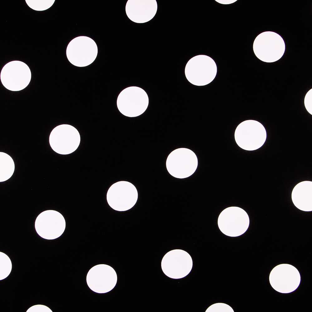 Polka Dots Stoff Weiß 55mm Schwarz - Ribes y Casals