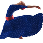 Blauer Jacquard-Stoff mit Polka Dots - Ribes y Casals