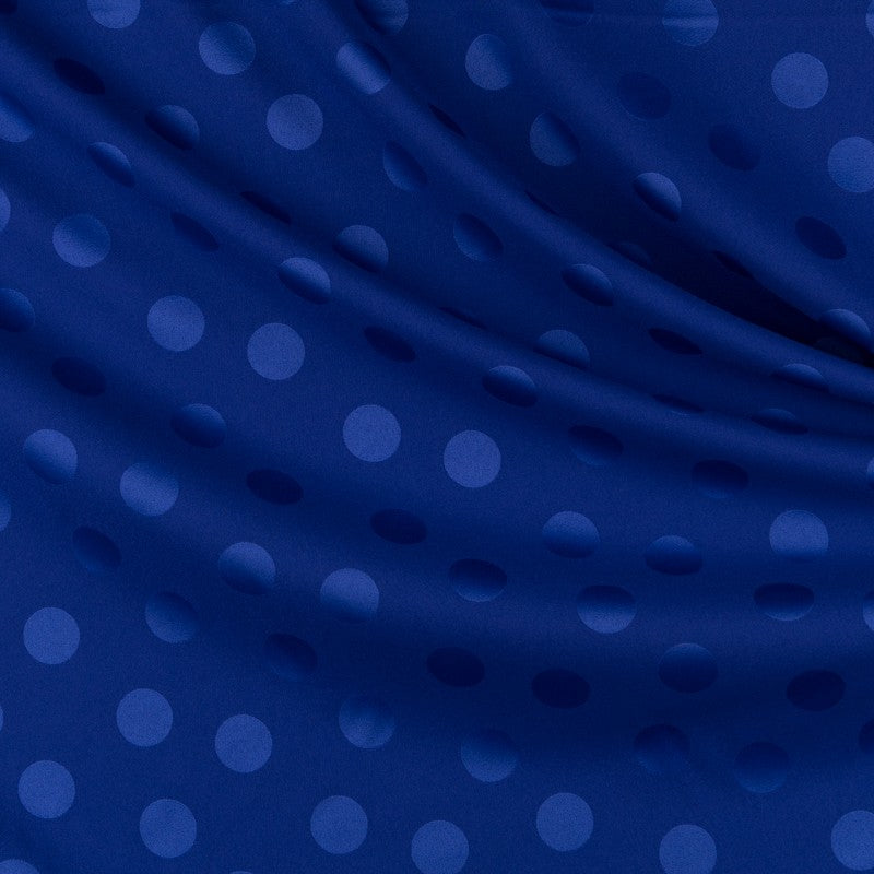 Blauer Jacquard-Stoff mit Polka Dots - Ribes y Casals