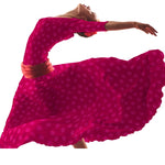 Fuchsia Jacquard Polka Dots Stoff - Ribes y Casals