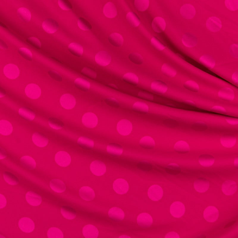 Fuchsia Jacquard Polka Dots Stoff - Ribes y Casals