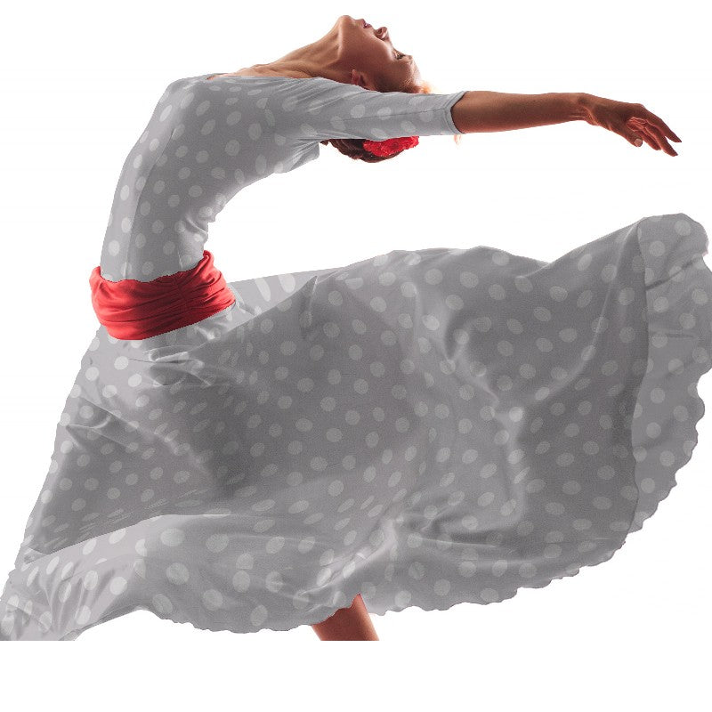 Grauer Polka Dots Jacquard-Stoff - Ribes y Casals