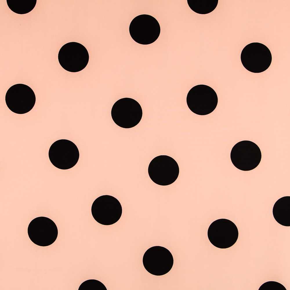 Polka-Dot-Stoff Schwarz 55mm Beige - Ribes y Casals