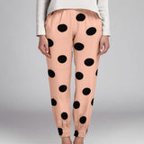 Polka-Dot-Stoff Schwarz 55mm Beige - Ribes y Casals