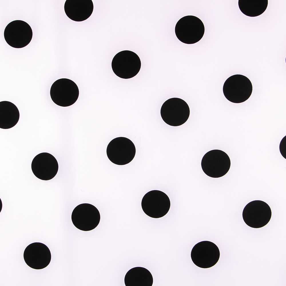 Polka Dot Stoff Schwarz 55mm Weiß - Ribes y Casals