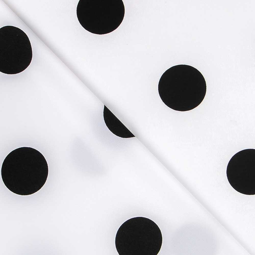 Polka Dot Stoff Schwarz 55mm Weiß - Ribes y Casals