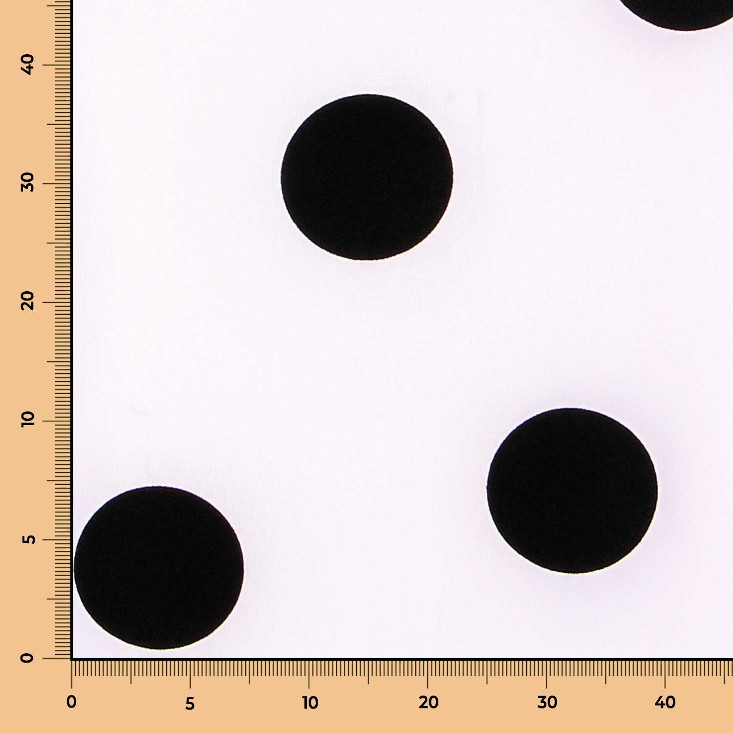 Polka Dot Stoff Schwarz 55mm Weiß - Ribes y Casals