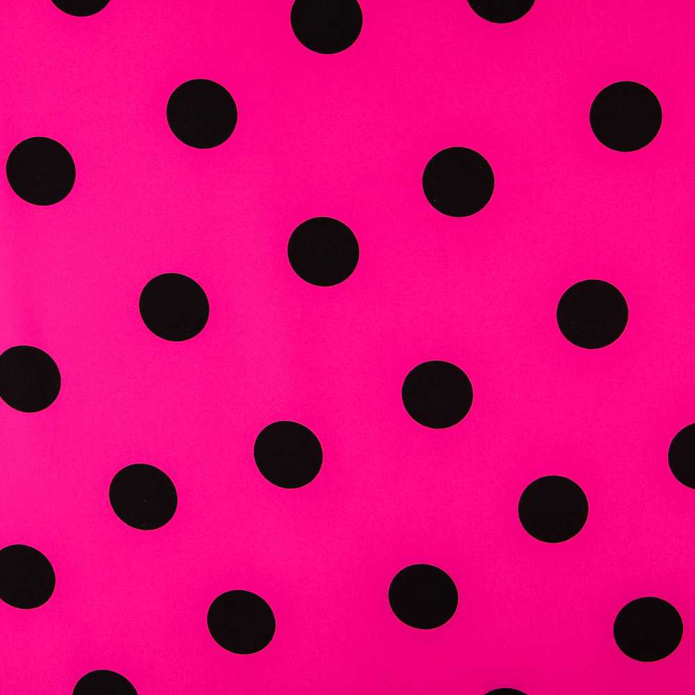 Polka Dot Stoff Schwarz 55mm Fuchsia - Ribes y Casals