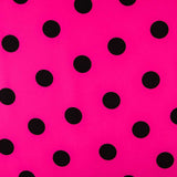 Polka Dot Stoff Schwarz 55mm Fuchsia - Ribes y Casals