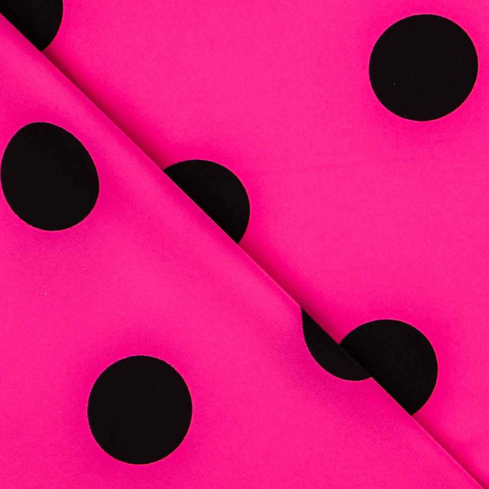 Polka Dot Stoff Schwarz 55mm Fuchsia - Ribes y Casals