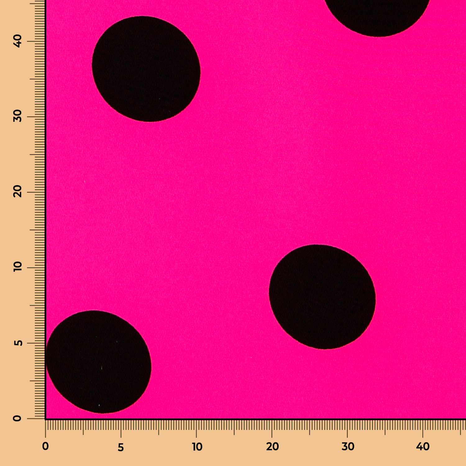 Polka Dot Stoff Schwarz 55mm Fuchsia - Ribes y Casals