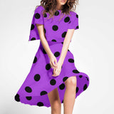Schwarzer Polka Dots Stoff 55mm Lila - Ribes y Casals