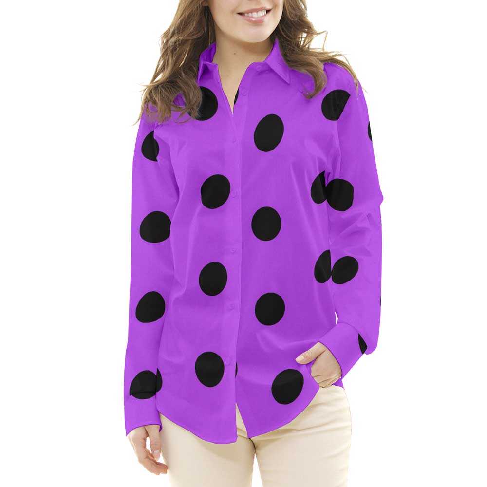 Schwarzer Polka Dots Stoff 55mm Lila - Ribes y Casals