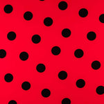 Polka-Dot-Stoff Schwarz 55mm Rot - Ribes y Casals