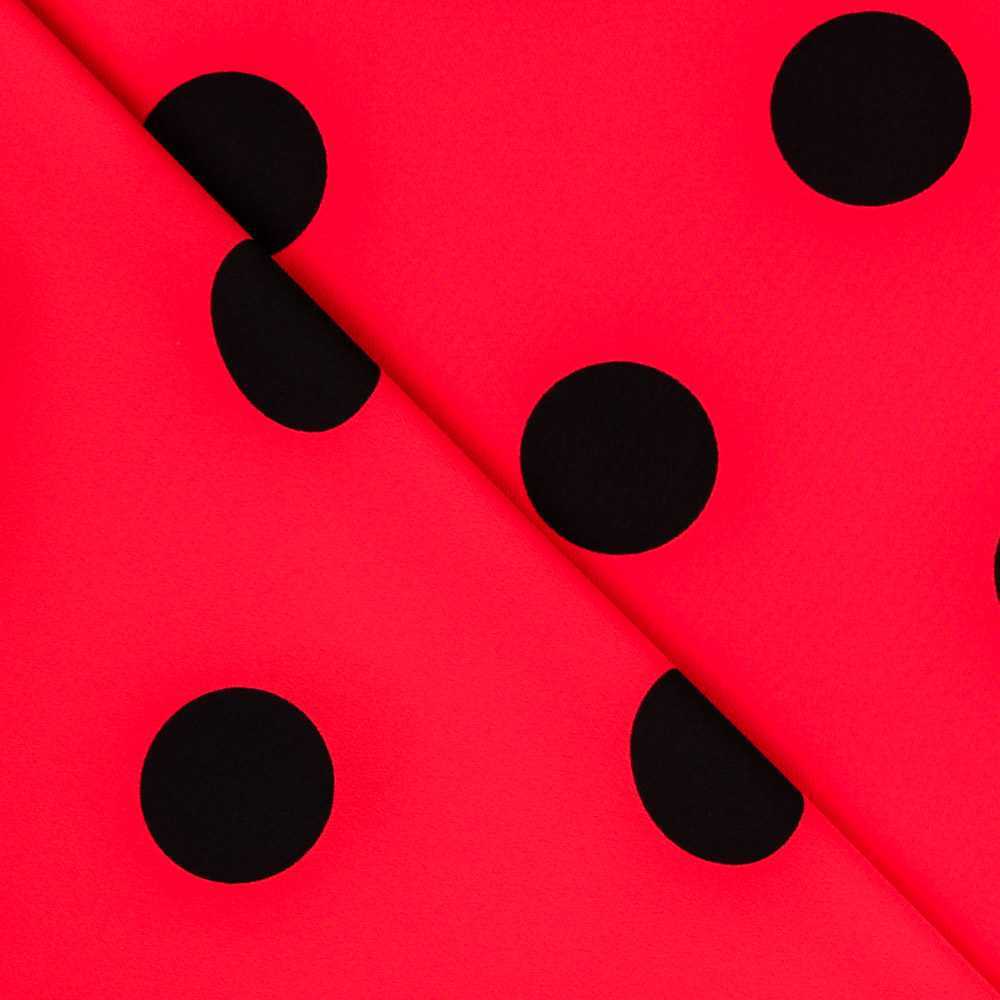 Polka-Dot-Stoff Schwarz 55mm Rot - Ribes y Casals