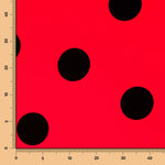 Polka-Dot-Stoff Schwarz 55mm Rot - Ribes y Casals