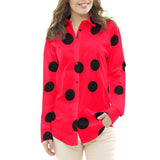 Polka-Dot-Stoff Schwarz 55mm Rot - Ribes y Casals